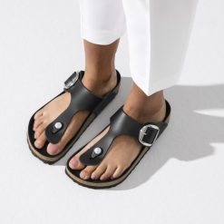 Birkenstock Women's Gizeh Big Buckle Leather In Black -sorel shop 1018776 f closeup f 1100x