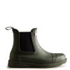 Hunter Women's Commando Chelsea Boots In Dark Olive