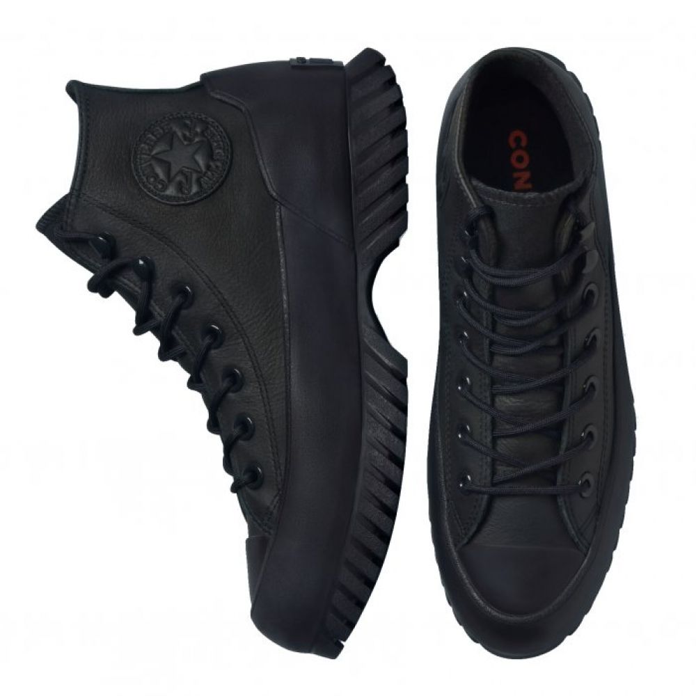 Converse Women's Chuck Taylor All Star Lugged Winter 2.0 Hi In Black/Black/Bold Mandarin 5 Converse Women's Chuck Taylor All Star Lugged Winter 2.0 Hi In Black/Black/Bold Mandarin - Image 3
