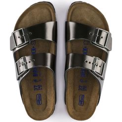 Birkenstock Women's Arizona Softbed Leather In Metallic Anthracite (Narrow Width) 4 Birkenstock Women's Arizona Softbed Leather In Metallic Anthracite (Narrow Width) -sorel shop 1 0 1000295 3 1100x