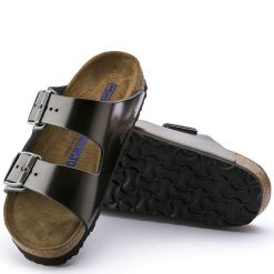 Birkenstock Women's Arizona Softbed Leather In Metallic Anthracite (Narrow Width) 5 Birkenstock Women's Arizona Softbed Leather In Metallic Anthracite (Narrow Width) -sorel shop 1 0 1000295 4 1100x
