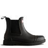 Hunter Women's Commando Chelsea Boots In Black