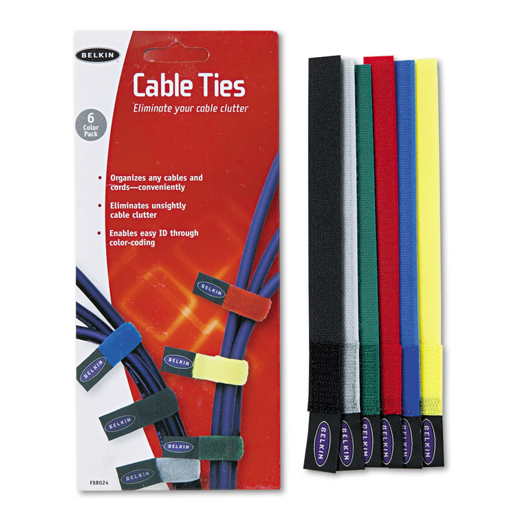 Multicolored Cable Ties, 6/Pack Belkin Multicolored Cable Ties, 6/Pack -sorel shop 20893