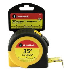 Great Neck ExtraMark Tape Measure, 1" X 35 Ft, Steel, Yellow/Black