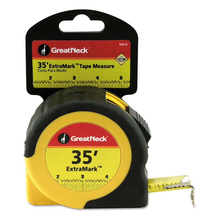 ExtraMark Tape Measure, 1" x 35 ft, Steel, Yellow/Black Great Neck ExtraMark Tape Measure, 1" X 35 Ft, Steel, Yellow/Black -sorel shop 266982