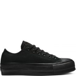 Converse Women's All Star Clean Low Top Lift In Black/Black