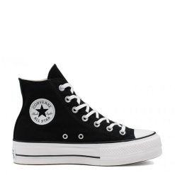 Converse Women's Chuck Taylor All Star Canvas Platform Hi In Black/White/White