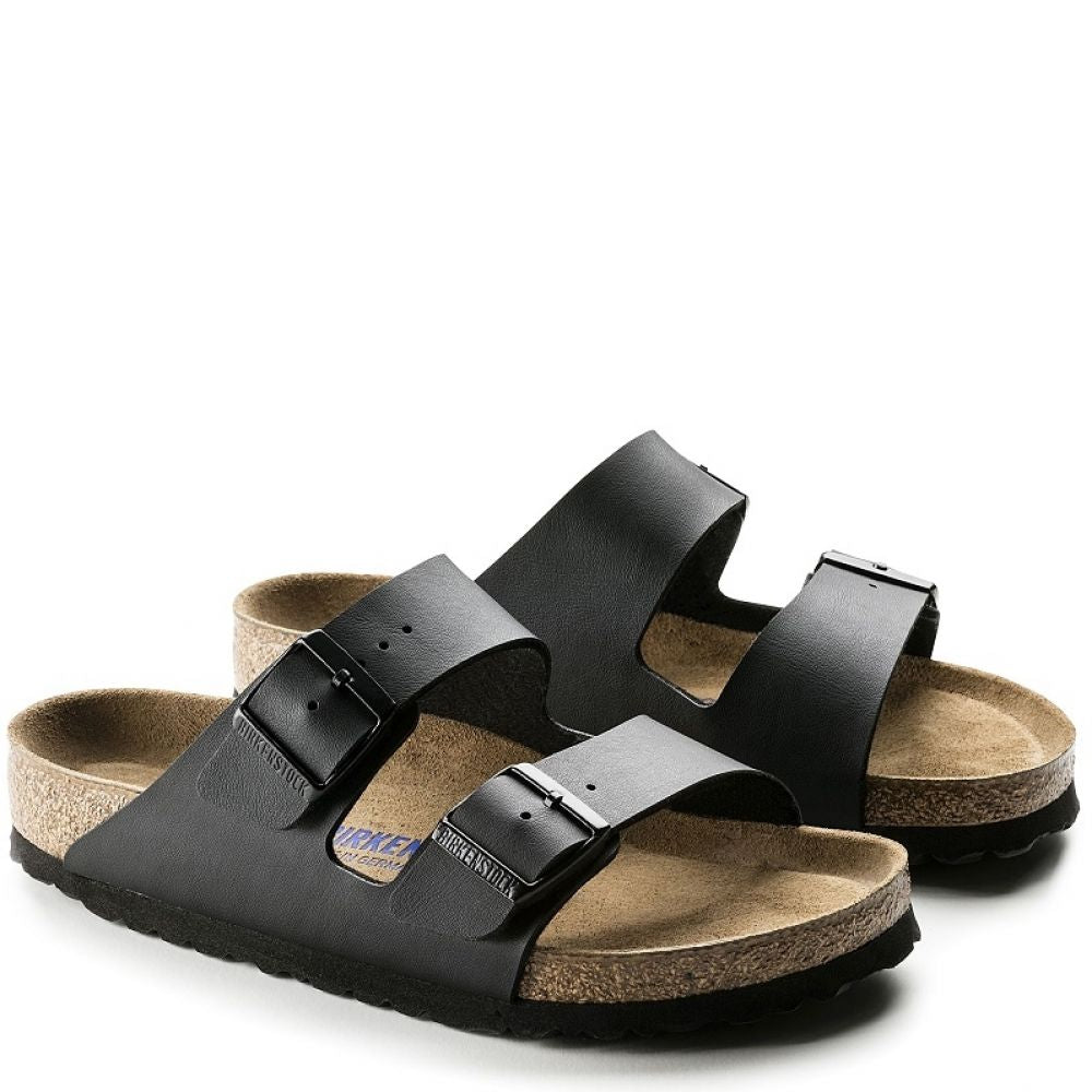 Birkenstock Arizona Softbed Birko-Flor in Black Birkenstock Arizona Softbed Birko-Flor In Black -sorel shop