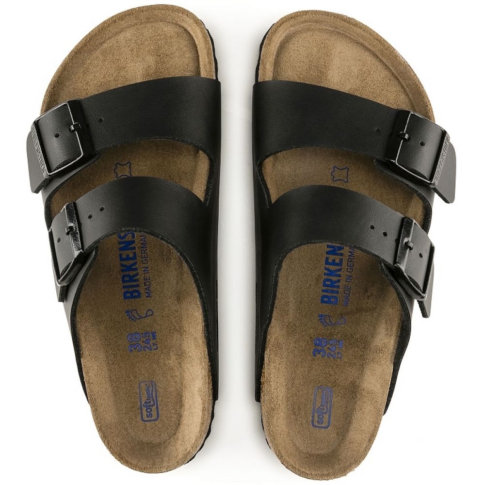 Birkenstock Arizona Softbed Birko-Flor in Black Birkenstock Arizona Softbed Birko-Flor In Black -sorel shop