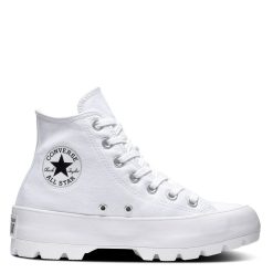 Converse Women's Chuck Taylor All Star Lugged Hi Top In White/Black/White