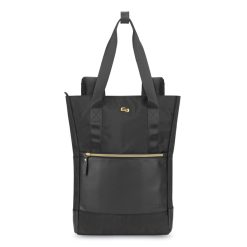 Solo Parker Hybrid Tote/Backpack, Fits Devices Up To 15.6", Polyester, 3.75 X 16.5 X 16.5, Black/Gold