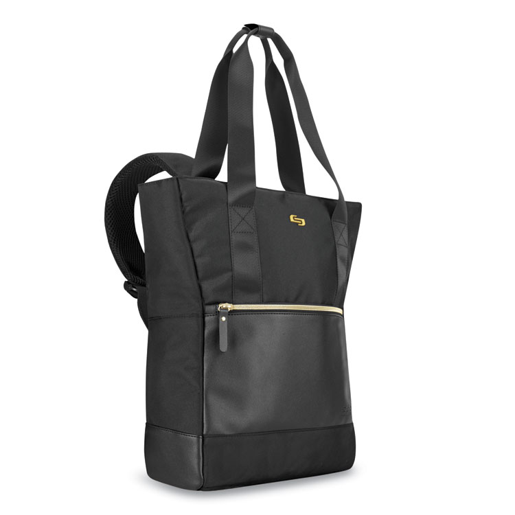 Parker Hybrid Tote/Backpack, Fits Devices Up to 15.6", Polyester, 3.75 x 16.5 x 16.5, Black/Gold Solo Parker Hybrid Tote/Backpack, Fits Devices Up To 15.6", Polyester, 3.75 X 16.5 X 16.5, Black/Gold -sorel shop 622474