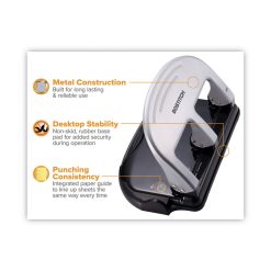 Bostitch 40-Sheet EZ Squeeze Three-Hole Punch, 9/32" Holes, Black/Silver -sorel shop 751477