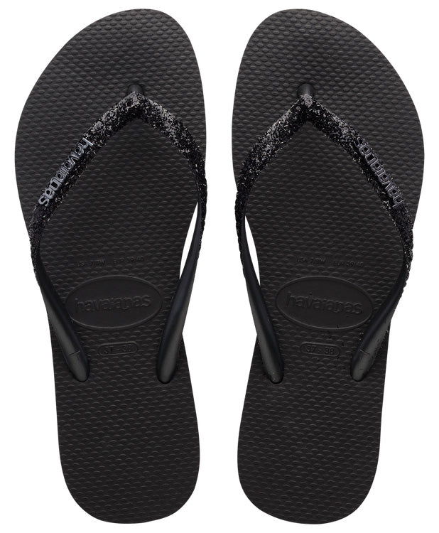 Havaianas Women's Slim Glitter II In Black 3 Havaianas Women's Slim Glitter II In Black
