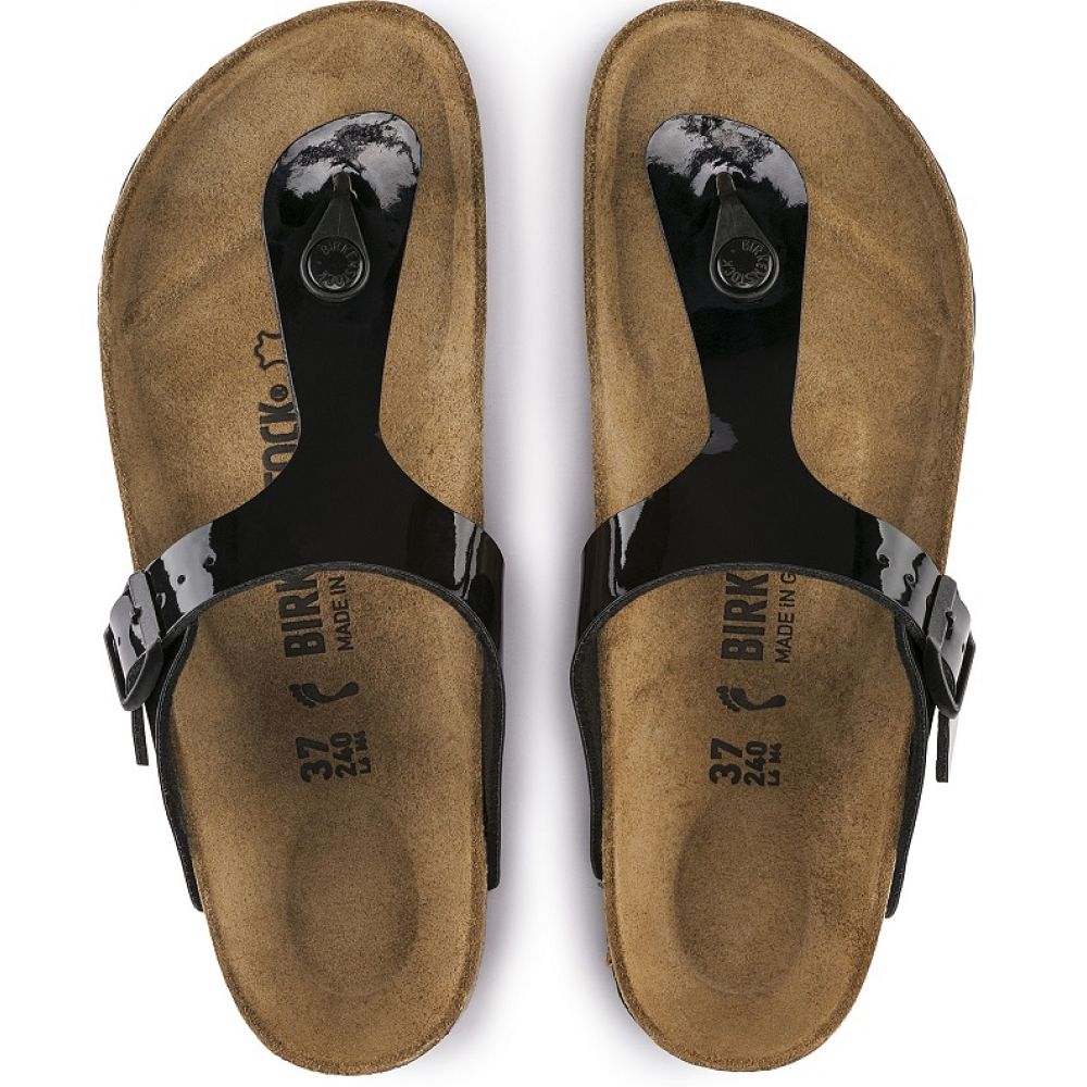 Birkenstock Gizeh Birko-Flor Patent In Black 6 Birkenstock Gizeh Birko-Flor Patent In Black - Image 4