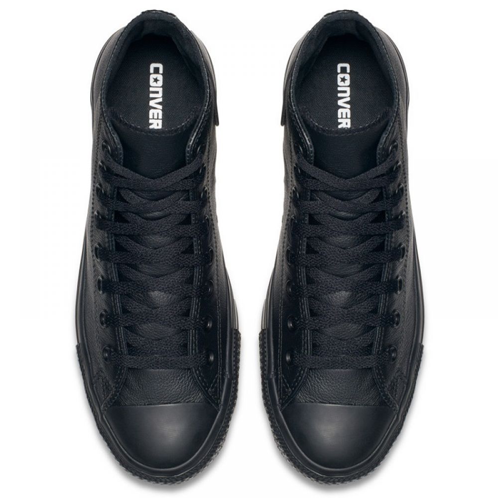 Converse Chuck Taylor All Star Mono Leather High Top in Black Monochrome Converse Chuck Taylor All Star Mono Leather High Top In Black Monochrome -sorel shop c o converse chuck taylor all star monochrome leather high top black 135251