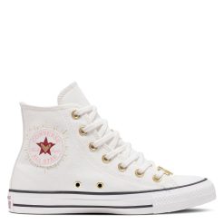 Converse Women's Chuck Taylor All Star Hi Hearts In Vintage White/White