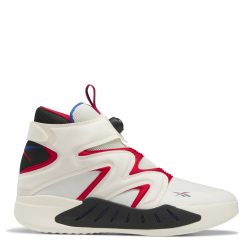 Reebok Men's Instapump Fury Zone Mid Basketball Shoes In Classic White/Vector Red/Vector Blue