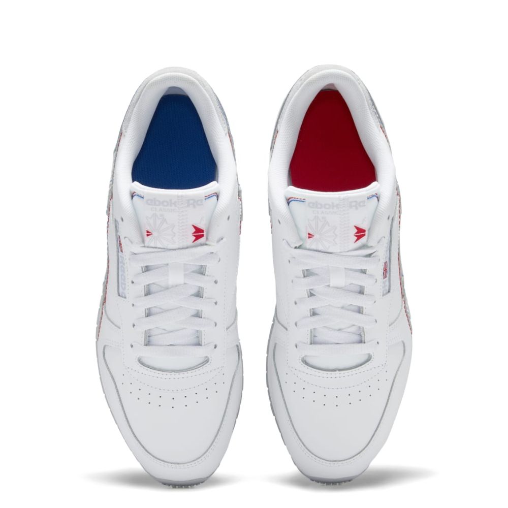 Reebok Men's Classic Leather in Ftwr White/Vector Blue Reebok Men's Classic Leather In Ftwr White/Vector Blue -sorel shop gy1520 2 footwear photography top portrait