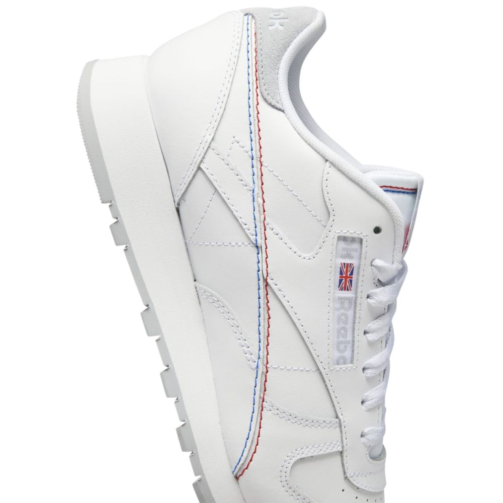 Reebok Men's Classic Leather in Ftwr White/Vector Blue Reebok Men's Classic Leather In Ftwr White/Vector Blue -sorel shop gy1520 7 footwear photography detail view