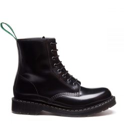 Solovair 8 Eye Derby Boot In Black Hi-Shine