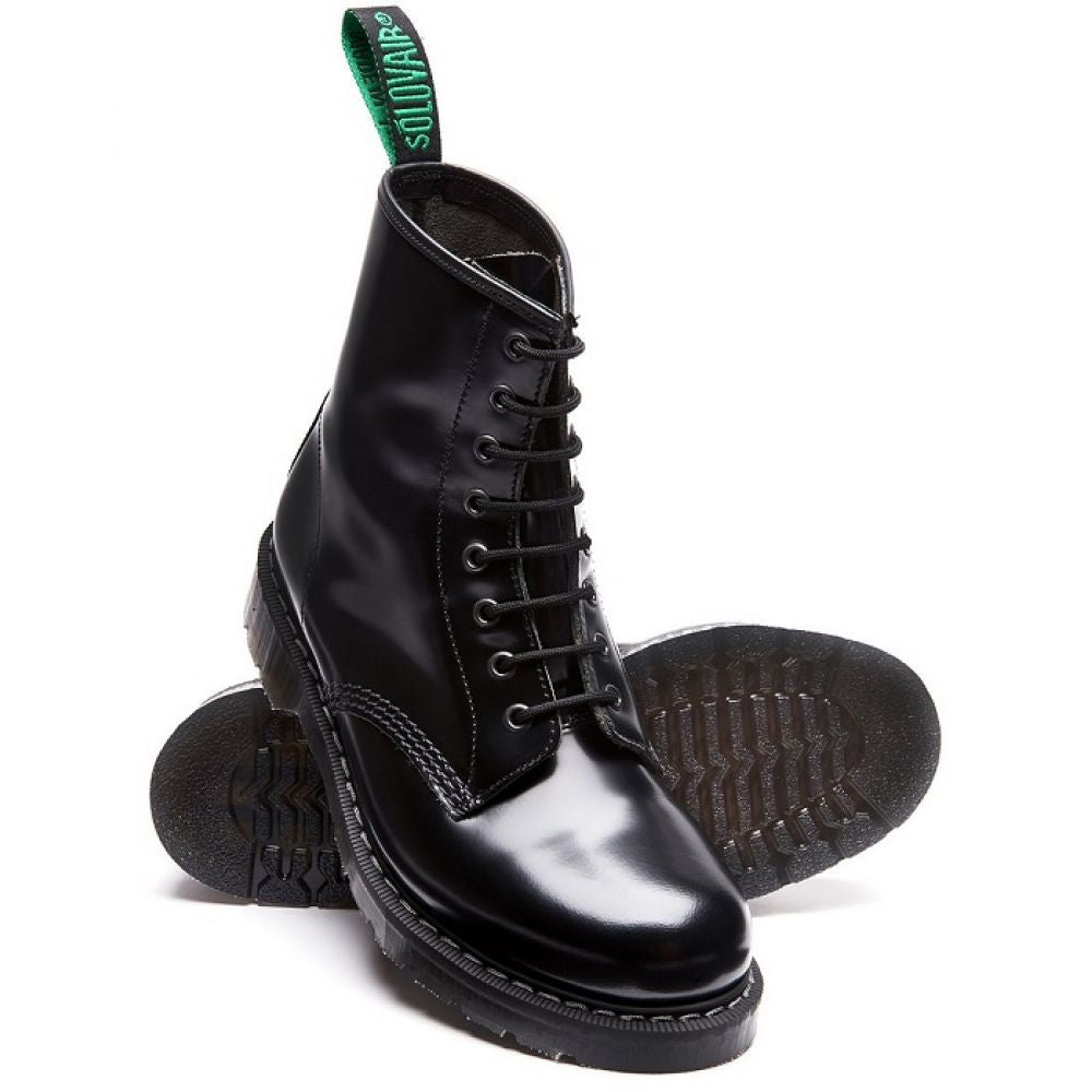 Solovair 8 Eye Derby Boot in Black Hi-Shine Solovair 8 Eye Derby Boot In Black Hi-Shine -sorel shop s8551bkg 103