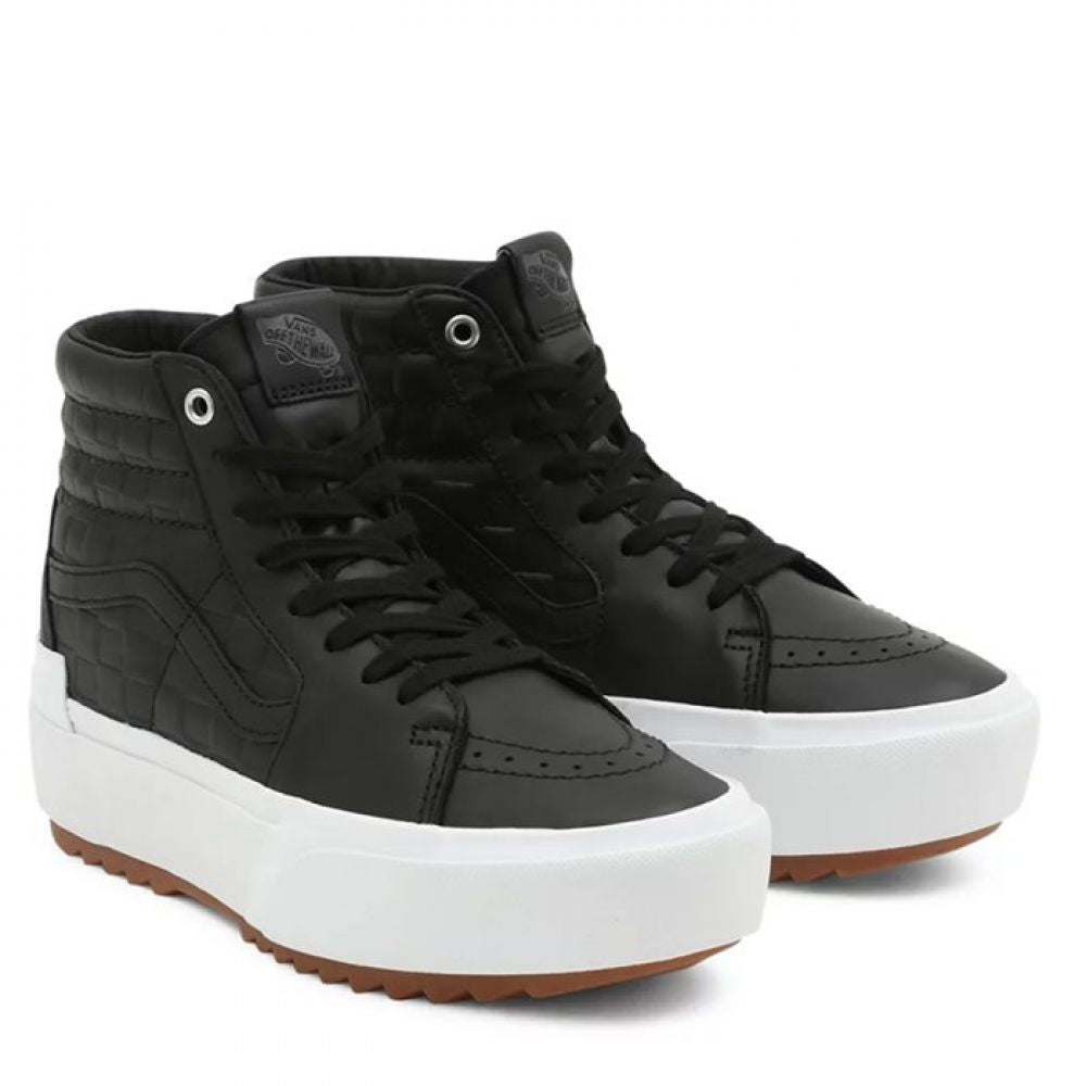 Vans Women's Emboss Check Sk8-Hi Stacked in Black/True White Vans Women's Emboss Check Sk8-Hi Stacked In Black/True White -sorel shop vn 0a4btwa5s 4172